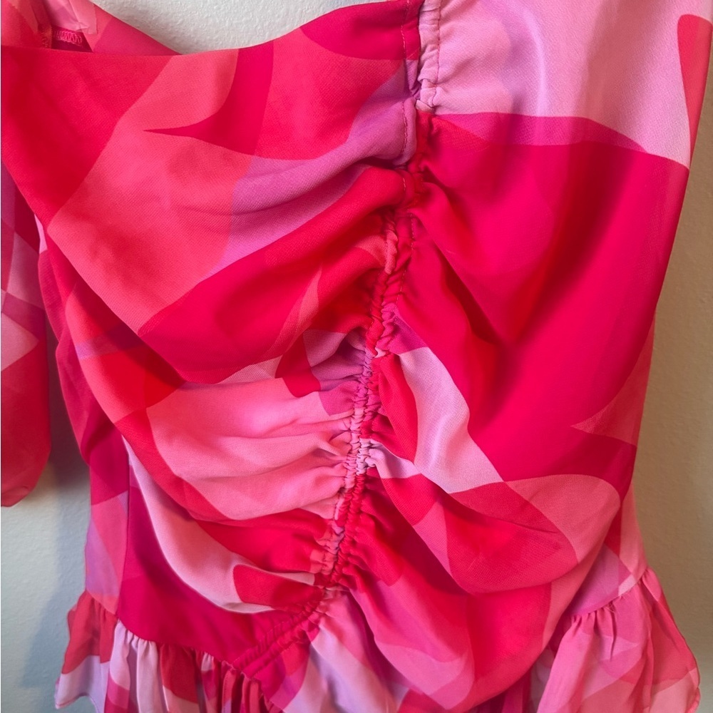 Hello Molly Pink Abstract Cutout Dress - Picture 6 of 7